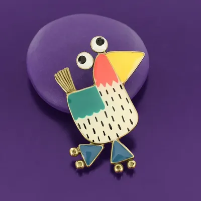 Jewelry - ROLL MY CHICKEN BROOCH BRONZE MULTI - TARATATA BIJOUX
