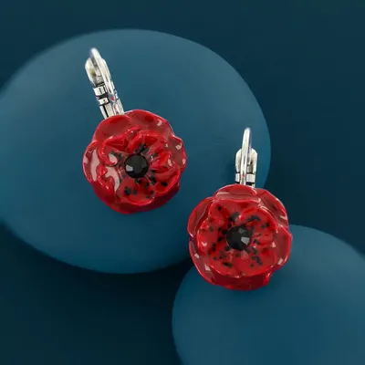 Jewelry - PRETTY POPPY SLEEPERS SILVER RED - TARATATA BIJOUX