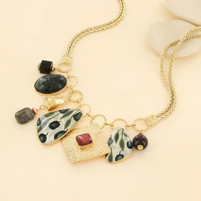 Jewelry - OLIVE NECKLACE GOLD COLOR MULTI - TARATATA BIJOUX