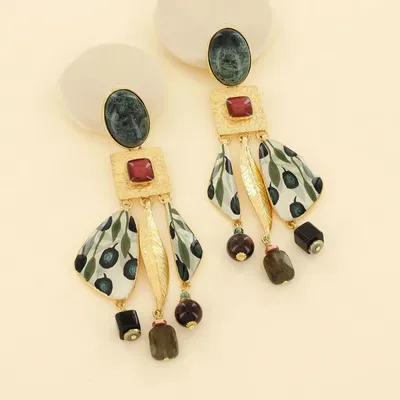 Jewelry - OLIVE CLIPS GOLD COLOR MULTI - TARATATA BIJOUX
