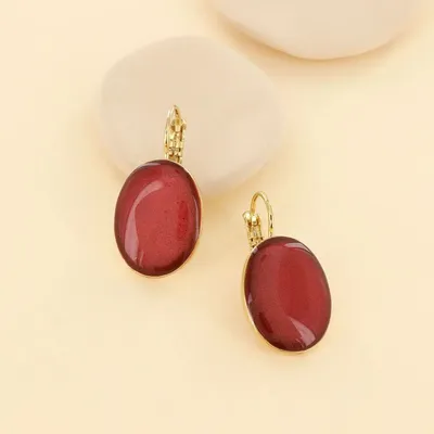 Jewelry - OLIVE COLOUR SLEEPERS GOLD RED - TARATATA BIJOUX