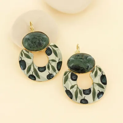 Bijoux - DORMEUSES OLIVE COULEUR DORE MULTI - TARATATA BIJOUX