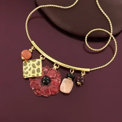 Bijoux - COLLIER CARMEN COULEUR DORE ROUGE - TARATATA BIJOUX