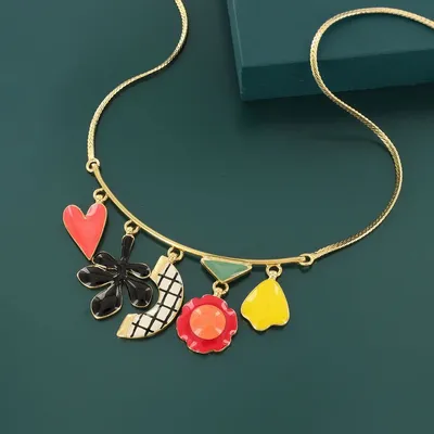 Jewelry - ARTY GOLD MULTI COLOR NECKLACE - TARATATA BIJOUX