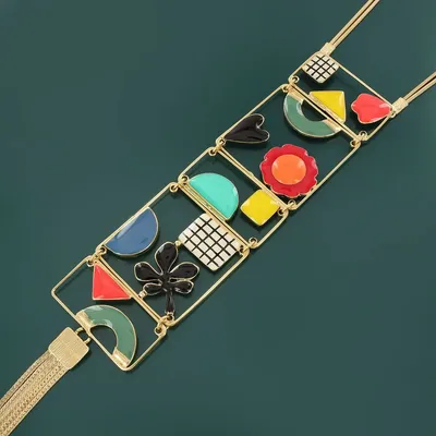 Jewelry - ARTY GOLD MULTI COLOR NECKLACE - TARATATA BIJOUX