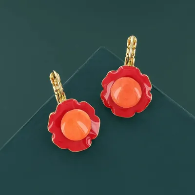 Bijoux - DORMEUSES ARTY COULEUR DORE ROSE - TARATATA BIJOUX