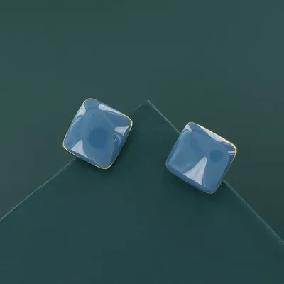 Bijoux - PUCES ARTY COULEUR DORE BLEU - TARATATA BIJOUX