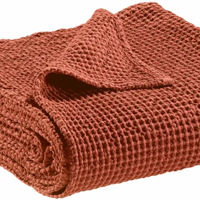 Plaids - Plaid recyclé Maia Sienne 140 x 200 - MAISON VIVARAISE - SDE VIVARAISE WINKLER