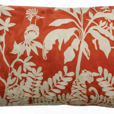 Cushions - Embroidered Cushion Raki Rooibos 40 X 65 - MAISON VIVARAISE - SDE VIVARAISE WINKLER