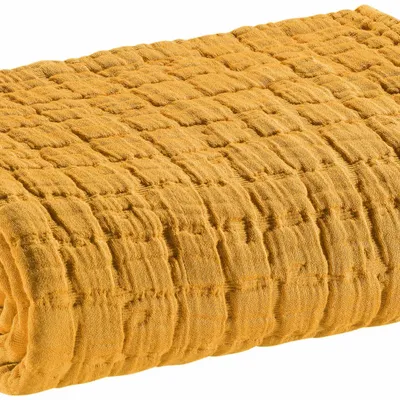 Bed linens - Swami Bed Throw Safran 180 X 260 - MAISON VIVARAISE - SDE VIVARAISE WINKLER