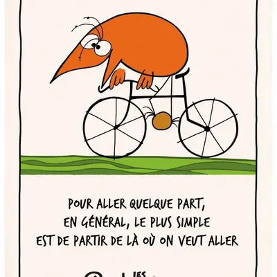 Torchons - Torchon Shadok À vélo Ecru 48 x 72 - MAISON VIVARAISE - SDE VIVARAISE WINKLER