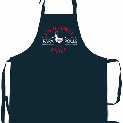 Aprons - Recycled ""Papa poule"" Kitchen Apron Indigo 72 X 90 - MAISON VIVARAISE - SDE VIVARAISE WINKLER