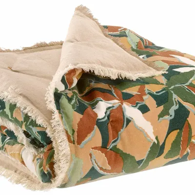 Plaids - Plaid imprimé Alina Pétrole 135 x 200 - MAISON VIVARAISE - SDE VIVARAISE WINKLER