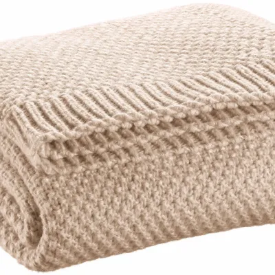 Plaids - Plaid tricot recyclé Danilo Lin 130 x 160 - MAISON VIVARAISE - SDE VIVARAISE WINKLER