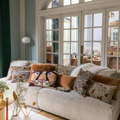 Cushions - Plain Cushion Elise Rouille 30 X 50 - MAISON VIVARAISE - SDE VIVARAISE WINKLER