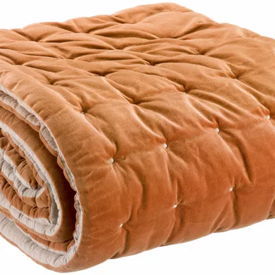 Bed linens - Elise plain bed runner Rouille 90 X 240 - MAISON VIVARAISE - SDE VIVARAISE WINKLER