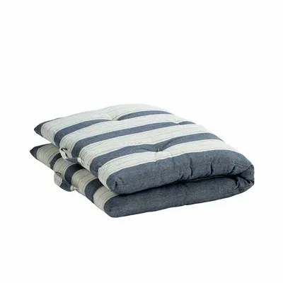 Garden textiles - Striped cotton mattress, Blue, white, grey - MADAM STOLTZ