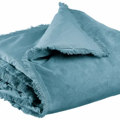 Linge de lit - Edredon uni Fara Acier 85 x 200 - MAISON VIVARAISE - SDE VIVARAISE WINKLER