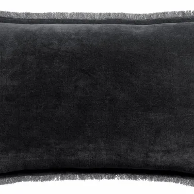 Coussins - Coussin uni Fara Caviar 30 x 50 - MAISON VIVARAISE - SDE VIVARAISE WINKLER