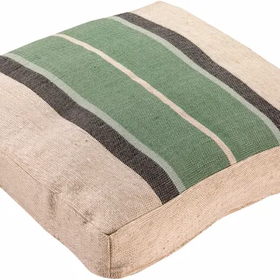 Cushions - Gatsby Floor Cushion Eucalyptus 55 X 55 X 10 - MAISON VIVARAISE - SDE VIVARAISE WINKLER