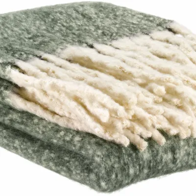 Throw blankets - Isabel Recycled Plain Throw Olive 130 X 160 - MAISON VIVARAISE - SDE VIVARAISE WINKLER