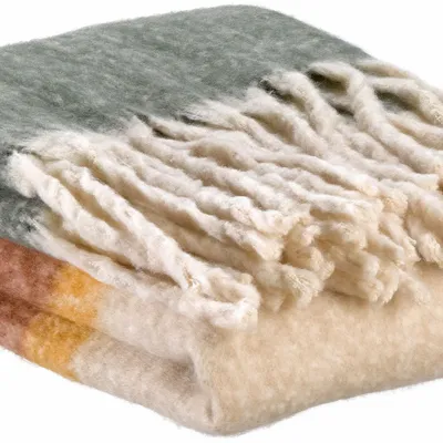 Throw blankets - Recycled Striped Throw Isabel Rouille 130 X 160 - MAISON VIVARAISE - SDE VIVARAISE WINKLER