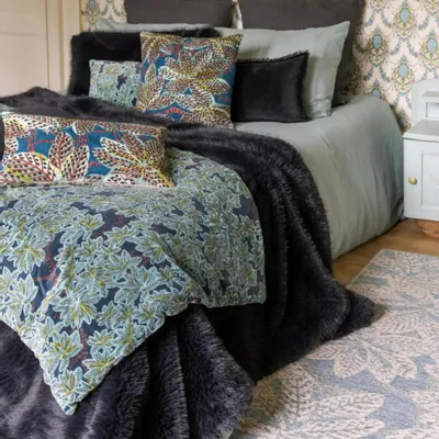 Throw blankets - Recycled Throw Nolan Caviar 130 X 170 - MAISON VIVARAISE - SDE VIVARAISE WINKLER