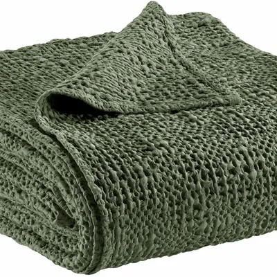 Bed linens - Tana Throw Olive 240 X 260 - MAISON VIVARAISE - SDE VIVARAISE WINKLER