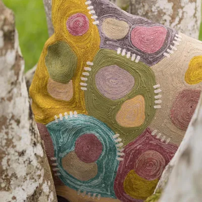 Coussins - Coussin brodé Nestor Mineral 45 x 45 - MAISON VIVARAISE - SDE VIVARAISE WINKLER