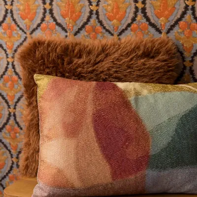 Cushions - Embroidered Cushion Nevio Multico 40 X 65 - MAISON VIVARAISE - SDE VIVARAISE WINKLER