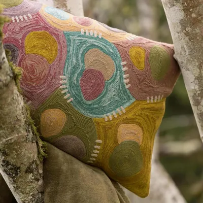 Cushions - Embroidered Cushion Nestor Minéral 40 X 65 - MAISON VIVARAISE - SDE VIVARAISE WINKLER