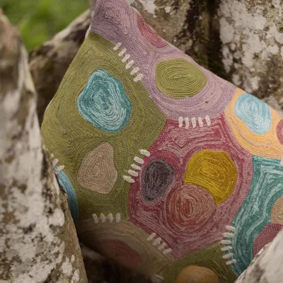 Cushions - Embroidered Cushion Nestor Minéral 40 X 65 - MAISON VIVARAISE - SDE VIVARAISE WINKLER