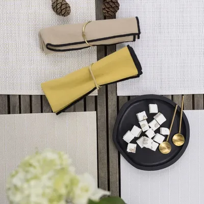 Nappes - Set de table Canna Neige/or 33 x 45 - MAISON VIVARAISE - SDE VIVARAISE WINKLER