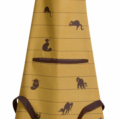 Tabliers de cuisine - Tablier de cuisine Dubout Partition de chats Cannelle 72 x 85 - MAISON VIVARAISE - SDE VIVARAISE WINKLER