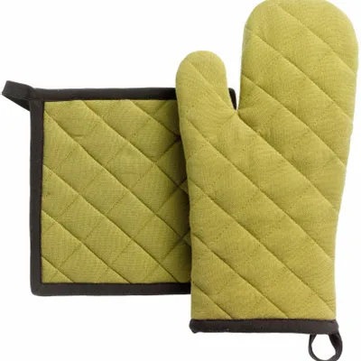 Maniques - Lot gant de cuisine/manique recyclé Grace Kaki 15 x 32 - MAISON VIVARAISE - SDE VIVARAISE WINKLER