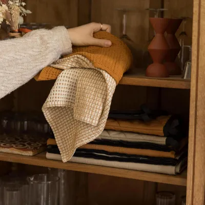 Torchons - Torchon nid d'abeilles uni Mumba Cannelle 50 x 70 - MAISON VIVARAISE - SDE VIVARAISE WINKLER