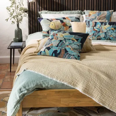 Coussins - Coussin brodé Dori Marine 45 x 45 - MAISON VIVARAISE - SDE VIVARAISE WINKLER