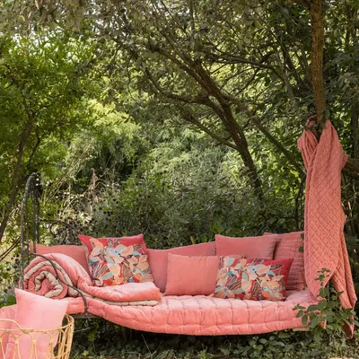 Cushions - Embroidered Cushion Dori Papaye 45 X 45 - MAISON VIVARAISE - SDE VIVARAISE WINKLER