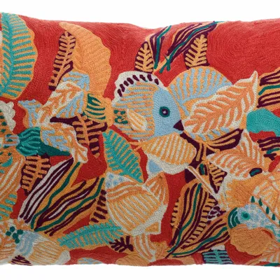 Cushions - Embroidered Cushion Dori Papaye 30 X 50 - MAISON VIVARAISE - SDE VIVARAISE WINKLER