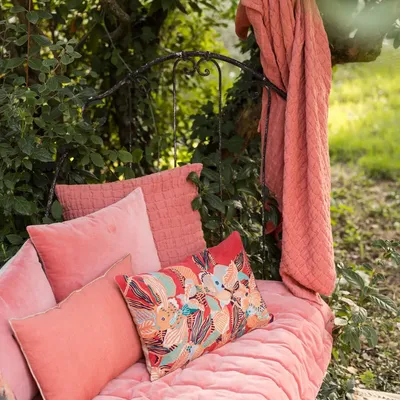 Coussins - Coussin brodé Dori Papaye 30 x 50 - MAISON VIVARAISE - SDE VIVARAISE WINKLER