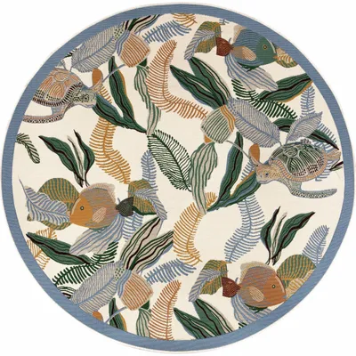 Tapis - Tapis Dori outdoor Lagon Diamètre 160 cm - MAISON VIVARAISE - SDE VIVARAISE WINKLER