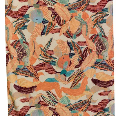 Bed linens - Dori Printed Comforter Papaye 85 X 200 - MAISON VIVARAISE - SDE VIVARAISE WINKLER