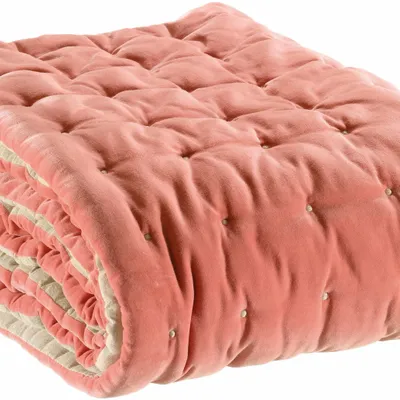 Linge de lit - Chemin de lit uni Elise Pêche 90 x 240 - MAISON VIVARAISE - SDE VIVARAISE WINKLER