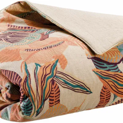 Throw blankets - Dori Printed Throw Blanket Papaye 135 X 200 - MAISON VIVARAISE - SDE VIVARAISE WINKLER