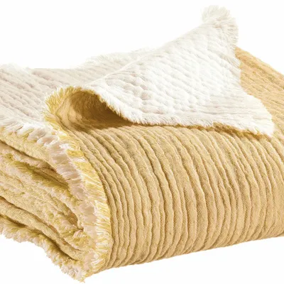 Plaids - Plaid Emilio Mirabelle 130 x 200 - MAISON VIVARAISE - SDE VIVARAISE WINKLER