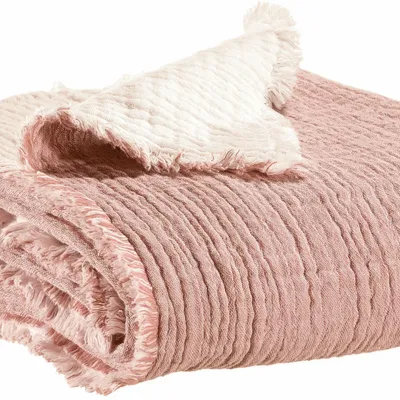 Throw blankets - Emilio Throw Blanket Terracotta 130 X 200 - MAISON VIVARAISE - SDE VIVARAISE WINKLER