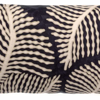 Cushions - Embroidered Cushion Flora Marine 30 X 50 - MAISON VIVARAISE - SDE VIVARAISE WINKLER