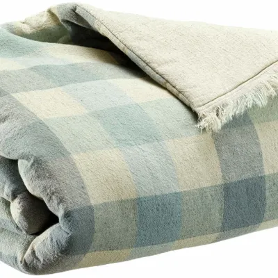 Plaids - Plaid imprimé Kate Myosotis 135 x 200 - MAISON VIVARAISE - SDE VIVARAISE WINKLER