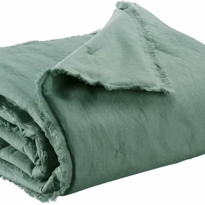 Throw blankets - Plain Laly Throw Prusse 135 X 200 - MAISON VIVARAISE - SDE VIVARAISE WINKLER