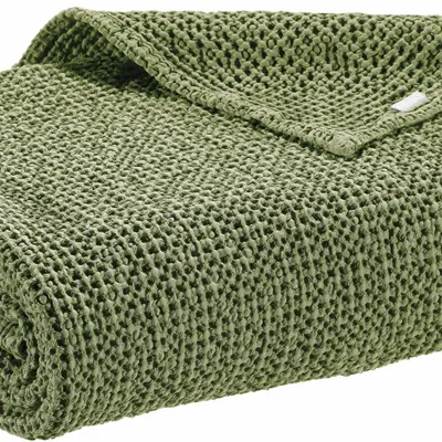 Bed linens - Recycled Throw Maia Eucalyptus 260 X 260 - MAISON VIVARAISE - SDE VIVARAISE WINKLER